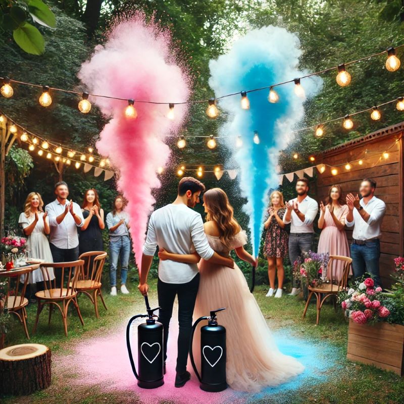 Extinctor Pudră Colorată Holi 6KG – Gender Reveal Spectaculos - Partystore.ro - A - efect wow - eveniment colorat - extinctor