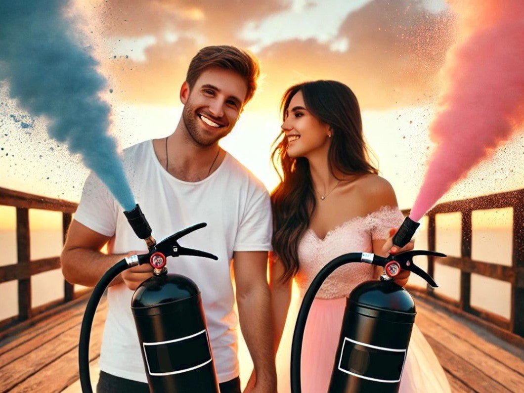 Extinctor Pudră Colorată Holi 6KG – Gender Reveal Spectaculos - Partystore.ro - A - efect wow - eveniment colorat - extinctor