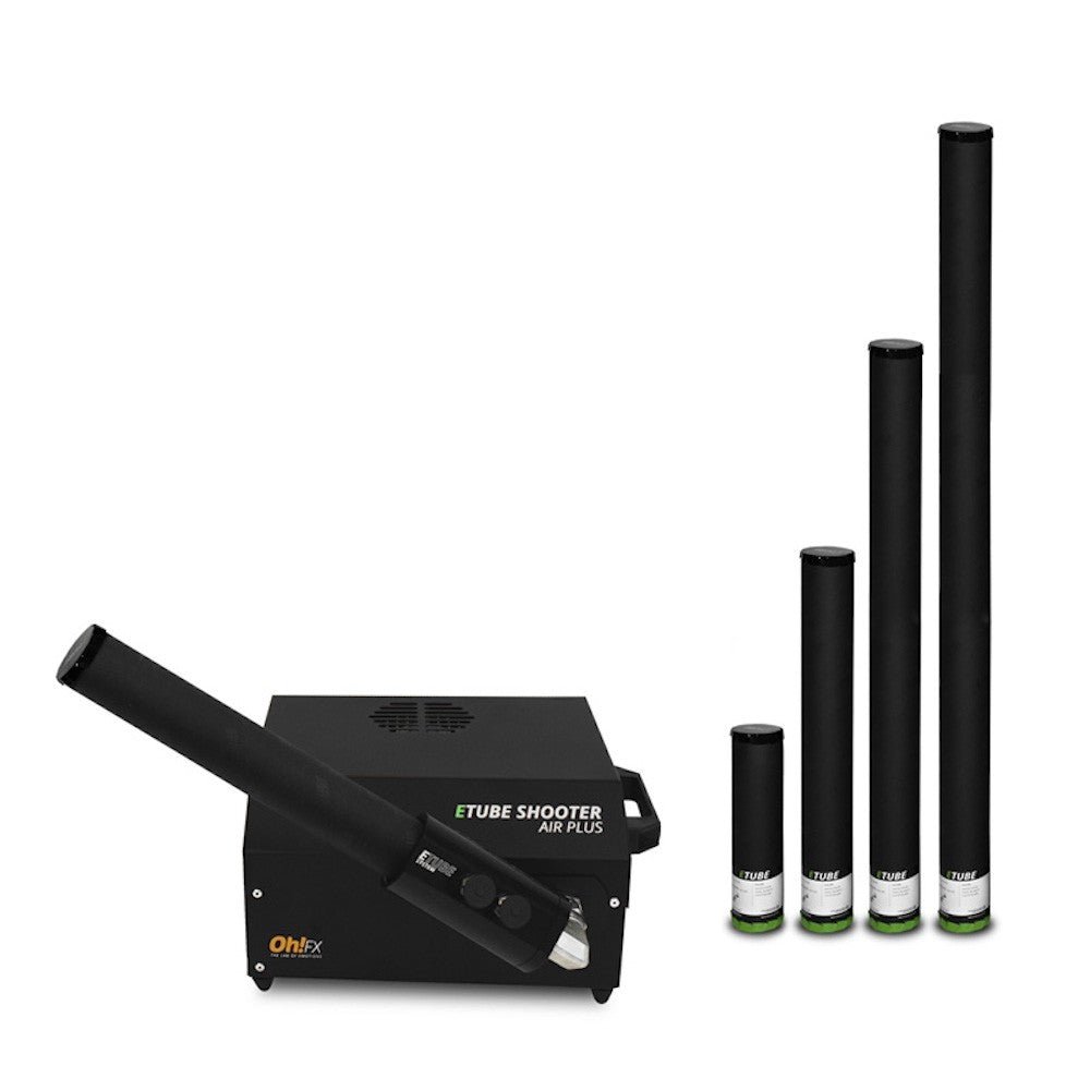 Masina de confetti cu aer comprimat cu noul sistem E - Tube OH!Fx Etube Shooter Air Plus - Partystore.ro - A - Confetti - Indoor - Pudra