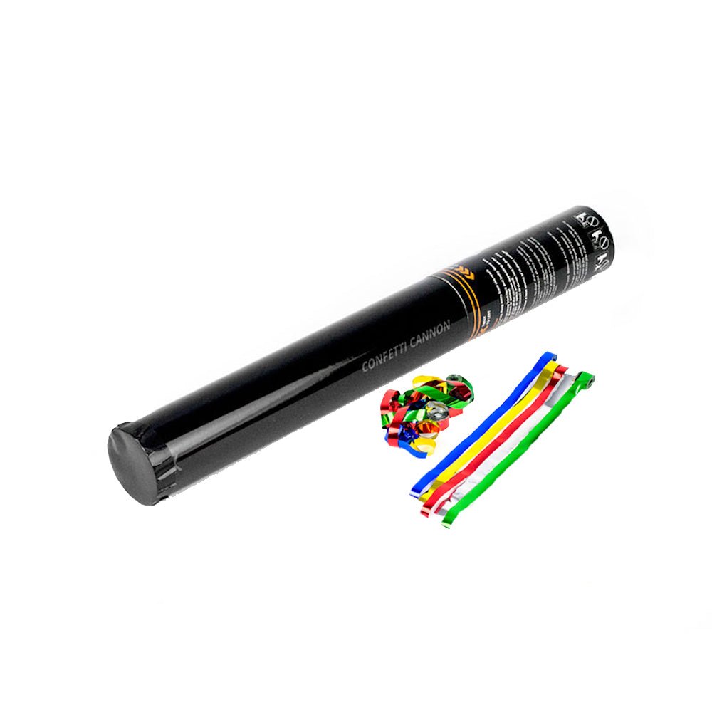 TUN MANUAL DE CONFETTI 40CM FÂȘII DE HÂRTIE ȘI METALICE 5M - Partystore.ro - A - Confetti - Consumabile - Home