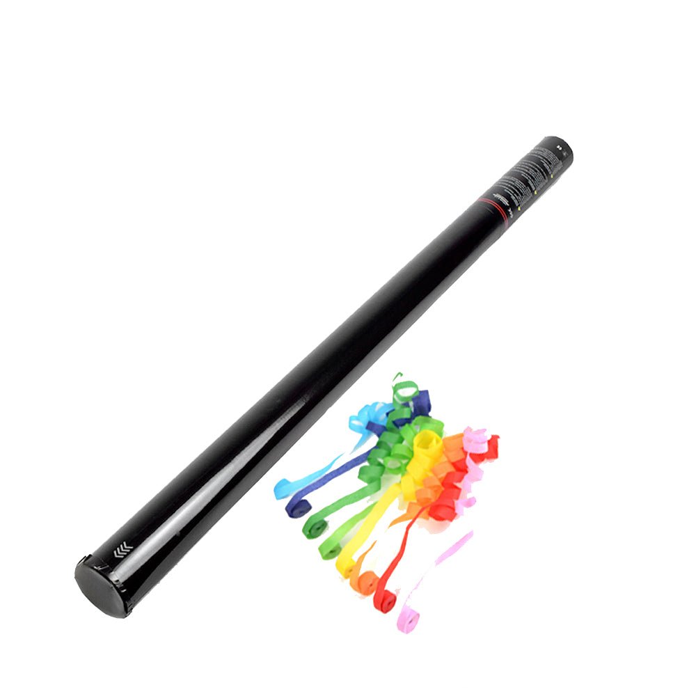 TUN MANUAL DE CONFETTI 80CM FÂȘII DE HÂRTIE ȘI METALICE - Partystore.ro - A