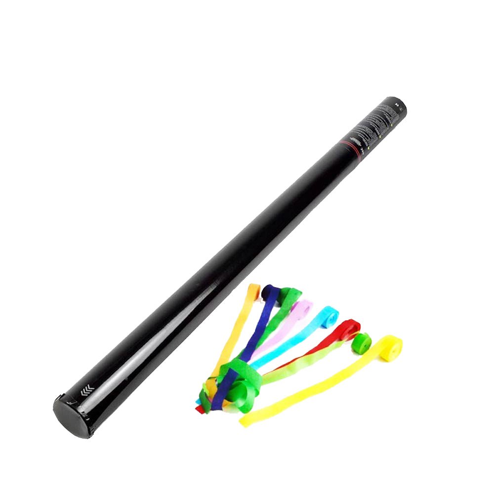 TUN MANUAL DE CONFETTI 80CM FÂȘII DE HÂRTIE ȘI METALICE - Partystore.ro - A